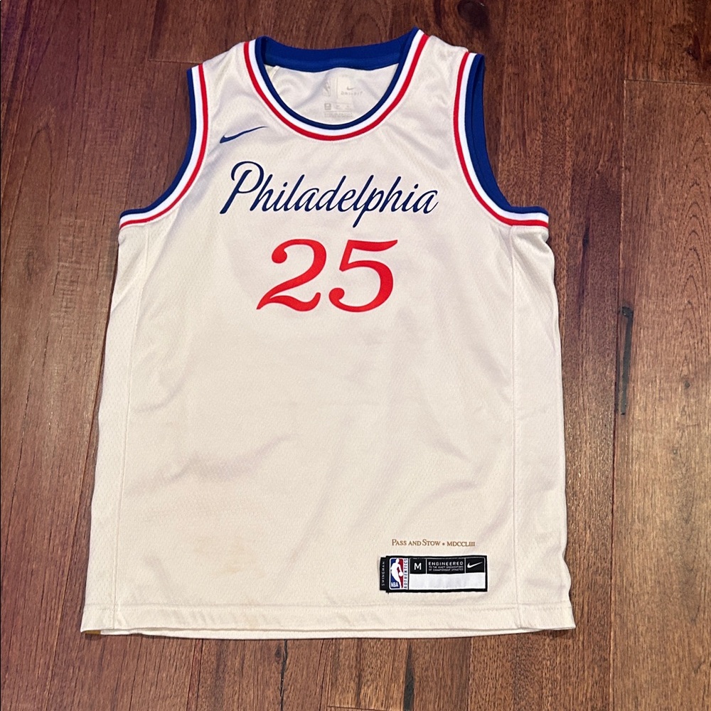 Ben Simmons Philadelphia 76ers Jersey Cream Youth M Used